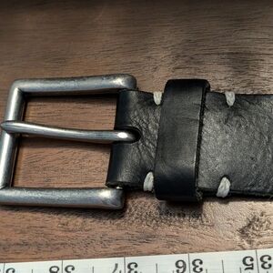 Genuine Leather Belt, Unisex Black, Size XL, Unisex